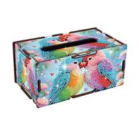 JISHSHAY Diamond Painting Boîte à Mouchoirs Oiseaux Diamant Painting Boite a Mouchoirs Oiseaux Broderie Diamant Tissue Box Diamond Art Broderie Point de Croix Puzzle Porte Serviette 22.5×12.7×10.5cm