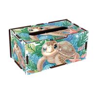 JISHSHAY Diamond Painting Boîte à Mouchoirs Tortue de Mer Diamant Painting Boite a Mouchoirs Animaux Broderie Diamant Tissue Box Diamond Art Point de Croix Puzzle Porte Serviette 22.5×12.7×10.5cm