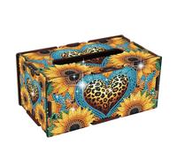 JISHSHAY Diamond Painting Boîte à Mouchoirs Tournesol Diamant Painting Boite a Mouchoirs Fleur Broderie Diamant Tissue Box Diamond Art Broderie Puzzle Point de Croix Porte Serviette 22.5×12.7×10.5cm