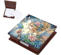 JISHSHAY Diamond Painting Boîte à Notes Elfe Diamant Painting Boîte pour Bloc-notes Fée Peinture Diamant Kit Broderie Point de Croix Puzzle Bricolage Note Box, avec 160 Feuilles de Papier