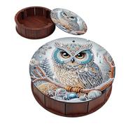 JISHSHAY Diamond Painting Boîte de Rangement Chouette Peinture Diamant Painting Diamond Art Boite de Rangement Animaux Broderie Diamant Snack Box Bricolage Adulte Point de Croix Candy Box 19.8×5.7cm