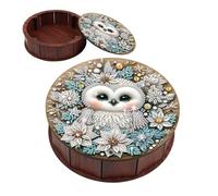 JISHSHAY Diamond Painting Boîte de Rangement Hibou Peinture Diamant Painting Diamond Art Boite de Rangement Animal Broderie Diamant Snack Box Chouette Bricolage Point de Croix Candy Box 19.8×5.7cm