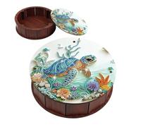 JISHSHAY Diamond Painting Boîte de Rangement Tortue de Mer Peinture Diamant Painting Diamond Art Boite de Rangement Animal Broderie Diamant Snack Box Bricolage Point de Croix Candy Box 19.8×5.7cm