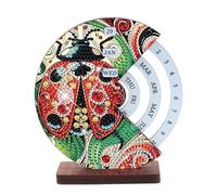 JISHSHAY Diamond Painting Calendrier Coccinelle Peinture Diamant Painting Diamond Art Calendrier Perpetuel Animaux Broderie Diamant Calendar Bricolage Décoration de Table Puzzle Ornement de Bureau