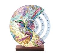 JISHSHAY Diamond Painting Calendrier Colibri Peinture Diamant Painting Diamond Art Calendrier Perpetuel Oiseaux Broderie Diamant Calendar Bricolage Décoration de Table Puzzle Ornement de Bureau