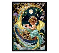 JISHSHAY Diamond Painting Carnet de Notes Ange Diamant Painting Cahier Feuille Blanche Ange Broderie Diamant Bloc Note Bricolage Adulte Journal Kit Broderie Carnet A5 Point de Croix Notebook