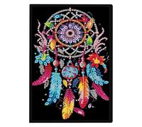 JISHSHAY Diamond Painting Carnet de Notes Attrape Rêves Diamant Painting Cahier Feuille Blanche Broderie Diamant Bloc Note Bricolage Adulte Journal Kit Broderie Carnet Point de Croix Notebook A5