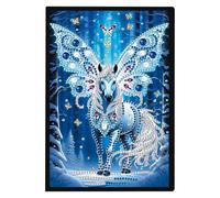 JISHSHAY Diamond Painting Carnet de Notes Cheval Diamant Painting Cahier Feuille Blanche Papillon Broderie Diamant Bloc Note Bricolage Adulte Journal Kit Broderie Carnet A5 Point de Croix Notebook