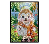 JISHSHAY Diamond Painting Carnet de Notes Hérisson Diamant Painting Cahier Feuille Blanche Animal Broderie Diamant Bloc Note Bricolage Adulte Journal Kit Broderie Carnet Point de Croix Notebook A5