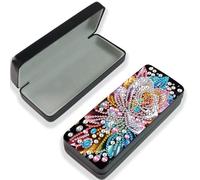 JISHSHAY Diamond Painting Etui Lunette Fleur Diamant Painting Boite a Lunette Fleur Peinture au Diamant Glasses Case Bricolage Adulte Kit Broderie Point de Croix Puzzle Adulte Sunglasses Case
