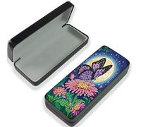JISHSHAY Diamond Painting Etui Lunette Papillon Diamant Painting Boite a Lunette Fleur Peinture au Diamant Glasses Case Bricolage Adulte Kit Broderie Point de Croix Puzzle Adulte Sunglasses Case