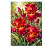 JISHSHAY Diamond Painting Fleur Iris Diamant Painting Fleur-de-Lis Peinture Diamant Diamond Art Kit Mosaique Adulte Bricolage Adulte Point de Croix Tableau Decoration Murale 30×40cm Perle Ronde