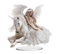 JISHSHAY Diamond Painting Ornement de Table Diamant Painting Décoration de Table Peinture Diamant Ornement de Bureau Diamond-painting Sur Socle Point de Croix Broderie Puzzle Licorne Ange