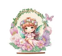 JISHSHAY Diamond Painting Ornement de Table Diamant Painting Décoration de Table Peinture Diamant Ornement de Bureau Diamond-painting Sur Socle Point de Croix Kit Broderie Puzzle Elfe Fée