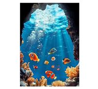 JISHSHAY Diamond Painting Paysage Diamant Painting Mer Broderie Diamant Poisson Diamond Art Corail Kit Mosaique Adulte Point de Croix pour Adultes Débutants Maison Décor 30×40cm Perle Ronde