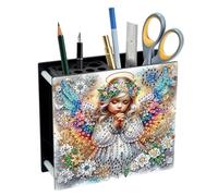 JISHSHAY Diamond Painting Porte Crayon Ange Diamant Painting Porte Stylo Bureau Ange Broderie Diamant Pot a Crayon Diamond Art Trousse Point de Croix Boîte de Rangement Puzzle Pen Holder
