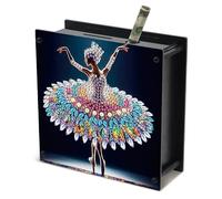 JISHSHAY Diamond Painting Tirelire Ballet Diamant Painting Tirelire Ballet Broderie Diamant Boite Economie Diamond Art Economie Argent Point de Croix Piggy Bank Money Saving Box 14.9×14.9×5.4cm
