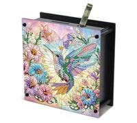 JISHSHAY Diamond Painting Tirelire Oiseaux Diamant Painting Tirelire Colibri Broderie Diamant Boite Economie Diamond Art Economie Argent Point de Croix Piggy Bank Money Saving Box 14.9×14.9×5.4cm
