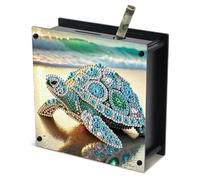JISHSHAY Diamond Painting Tirelire Tortue de Mer Diamant Painting Tirelire Animal Broderie Diamant Boite Economie Diamond Art Economie Argent Point de Croix Piggy Bank Money Saving Box 14.9×14.9×5.4cm