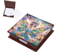 JISHSHAY Elfe Fée Diamond Painting Boîte à Notes Diamant Painting Boîte pour Bloc-notes Peinture Diamant Kit Broderie Point de Croix Puzzle Bricolage Note Box, avec 160 Feuilles de Papier