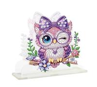JISHSHAY Hibou Diamond Painting Porte Serviette de Table Fleur Diamant Painting Porte Serviette en Papier Peinture Diamant Porte-serviettes en Papier Bricolage Broderie Puzzle Point de Croix