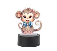 JISHSHAY Singe Diamond Painting Lampe LED Diamant Painting Lampe de Chevet Peinture Diamant Veilleuse Bricolage Adulte Lumière Broderie LED Puzzle Adulte Veilleuse de Nuit Point de Croix Night Light