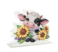 JISHSHAY Taureau Diamond Painting Porte Serviette de Table Fleur Diamant Painting Porte Serviette en Papier Peinture Diamant Porte-serviettes en Papier Bricolage Broderie Puzzle Point de Croix