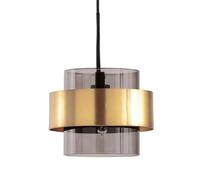 JISHUBO Abat-jour de lampe à suspension cylindrique créative en métal et verre, luminaires de plafond à base E27, lustre de style minimaliste nordique, lampe suspendue de décoration de bar, d'hôtel, d