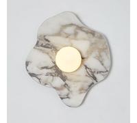 JISHUBO Applique murale créative en marbre irrégulier, abat-jour sphérique en verre, applique murale câblée de style nordique, luminaires muraux pour restaurant, couloir ou salon