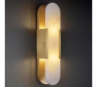 JISHUBO Applique murale moderne en marbre, applique murale en albâtre naturel, ampoule G9 dorée, luminaire mural d'intérieur, luminaires muraux pour restaurant, chambre et salon