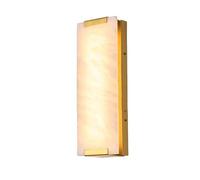 JISHUBO Applique murale rectangulaire en albâtre de 35,8 cm (14,1 pouces), style industriel moderne, applique murale à LED avec base en métal, idéale pour couloir, salon ou balcon.