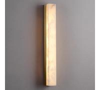 JISHUBO Applique murale rectangulaire en albâtre de 50 cm (19,7 pouces), lampe murale en marbre de style moderne, applique murale câblée avec source lumineuse LED, luminaires muraux pour chambre, salo