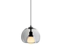 JISHUBO Lustre à Une tête de Base E27, Suspension de Style rétro, Lampe à Suspension sphérique en Verre de personnalité française créative, luminaires décoratifs de Chevet, Salon, Salle à Manger