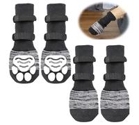Jisrcha 4 Piece Chaussette Chien with Velcro, Chausson Chien Blessure avec Sangles Réglables, Chausson Chien pour Intérieur et Extérieur, Chaussette pour Chien for Small, Medium and Large Dogs (M)