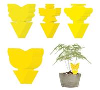 Jisrcha 80 Pcs Jaunes Anti Moucherons Interieur, 4 Formes de Pièges Jaunes pour Moucherons, Piege Moucherons Interieur Cuisine Jaunes pour la Lutte Contre Les Parasites des Plantes D'intérieur (80)