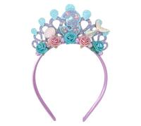 Jissoo Bandeau d'anniversaire pour bébé avec fleurs violettes - Bandeau pour 3ème sirènes pour décoration de fête de 3 ans, bandeau pour bébé fille