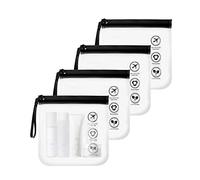 Jissta 4 Trousses de Toilette Transparentes 20 * 20CM, Pour Transport de liquides en Avion, Pour Voyage, Pour Femmes et Hommes avec poignée
