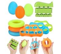 Jissta Lot de 10 Hand Grip Musculation Avant Bras,Renforceur de Doigt Exerciseur à la Main Exerciseur de Doigt à Ressort,Poignet Musculation Ajustable,Musculation Doigts, Doigt Civière Préhension