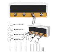 Jissta Porte-clés mural pour clavier, boîte à clés JCM800 Porte-clés guitare rétro avec 4 porte-clés, cadeau pour les mélomanes (Keyholder Set Blanc)