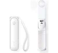 Jisulife Life8 Mini ventilateur manuel 3en1 avec LED & Powerbank Blanc
