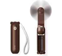 Jisulife Life8 Mini ventilateur manuel 3en1 avec LED & Powerbank Marron