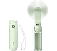 JISULIFE Mini ventilateur à main F8, batterie externe 2000 mAh, rechargeable par USB, lampe de poche, design de poche, cadeaux pour femmes/hommes/enfants, vert