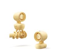 JISULIFE Mini ventilateur de poussette portable à clipser à piles avec veilleuse, 5 vitesses, écran LED, support flexible amovible, sans danger pour berceau, tapis de course, voyage - Jaune