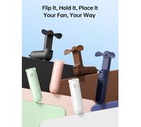 JISULIFE-Mini ventilateur portable 3 en 1 aste par USB, batterie externe, lampe de poche, 4500mAh 2000mAh marron F8