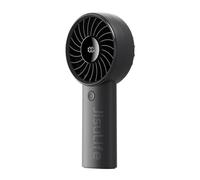 JISULIFE Mini ventilateur portable 3600 mAh avec vent puissant, mini ventilateur rechargeable par USB avec affichage numérique, 5 vitesses de vent, idéal pour les voyages, l'école, les cils - Noir