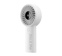 JISULIFE Mini ventilateur portable 3600 mAh avec vent puissant, mini ventilateur rechargeable par USB avec affichage numérique, 5 vitesses de vent, idéal pour les voyages, l'école, les cils - Gris