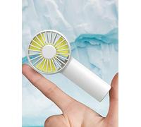 JISULIFE Mini Ventilateur Portable à Piles - Batterie 2000mAh, Personnel USB, 3 Vitesses, Flux d'air Amélioré, Silencieux Rechargeable - Blanc