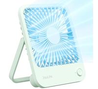 JISULIFE Mini Ventilateur Portable, avec Batterie Rechargeable de 4500 mAh, Pliable à 180°, Petit Ventilateur Silencieux Réglable à 4 Vitesses, Convient pour la Maison/Bureau/Voyage-Vert