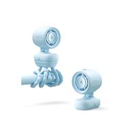 JISULIFE - Mini ventilateur pour poussette, portable, avec clip, alimenté par batterie, petit ventilateur avec lumière de nuit, 5 vitesses, affichage LED, support flexible amovible, sûr pour