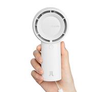 JISULIFE Mini Ventilateur Turbo Portable [16H Max] Personnel Rechargeable USB 4000mAh, Petit Ventilateur de Poche à Piles avec 5 Vitesses - Blanc